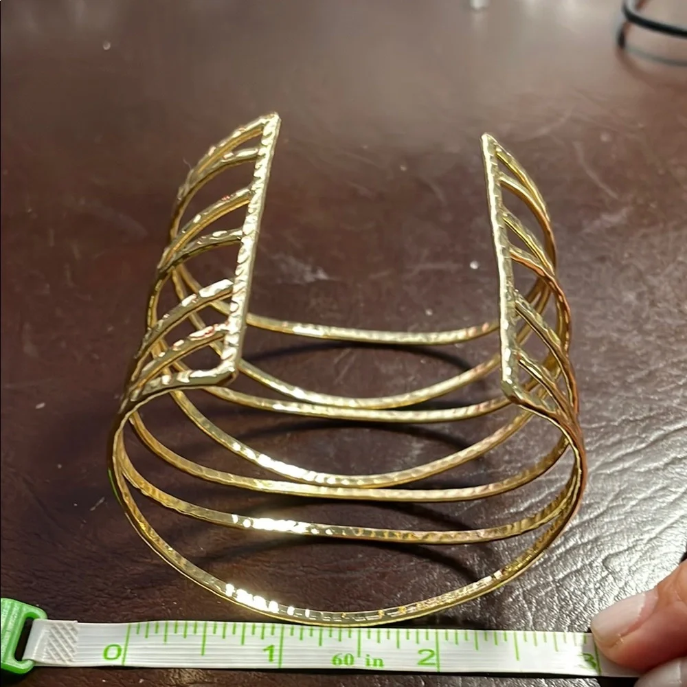 Sundance Gold Cuff Bracelet with Modern Minimalist Design - Picture 3 of 3